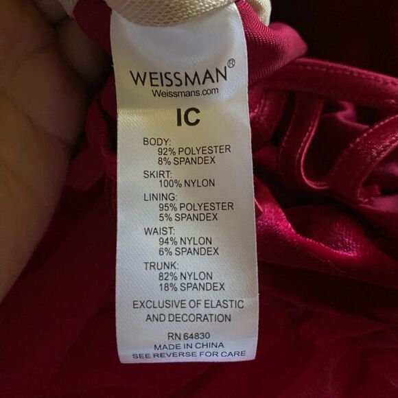 Weissman Dance costume Red tutu velvet ballet dress leotard 15371 IC- child 7/8 - Picture 6 of 8